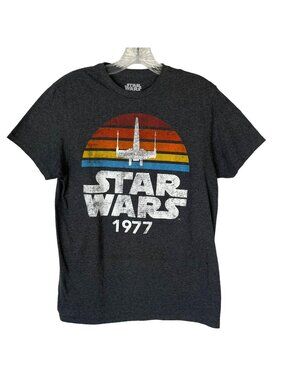 Star Wars Tshirt Mens Medium Dark Gray Mad Engine Retro Movie